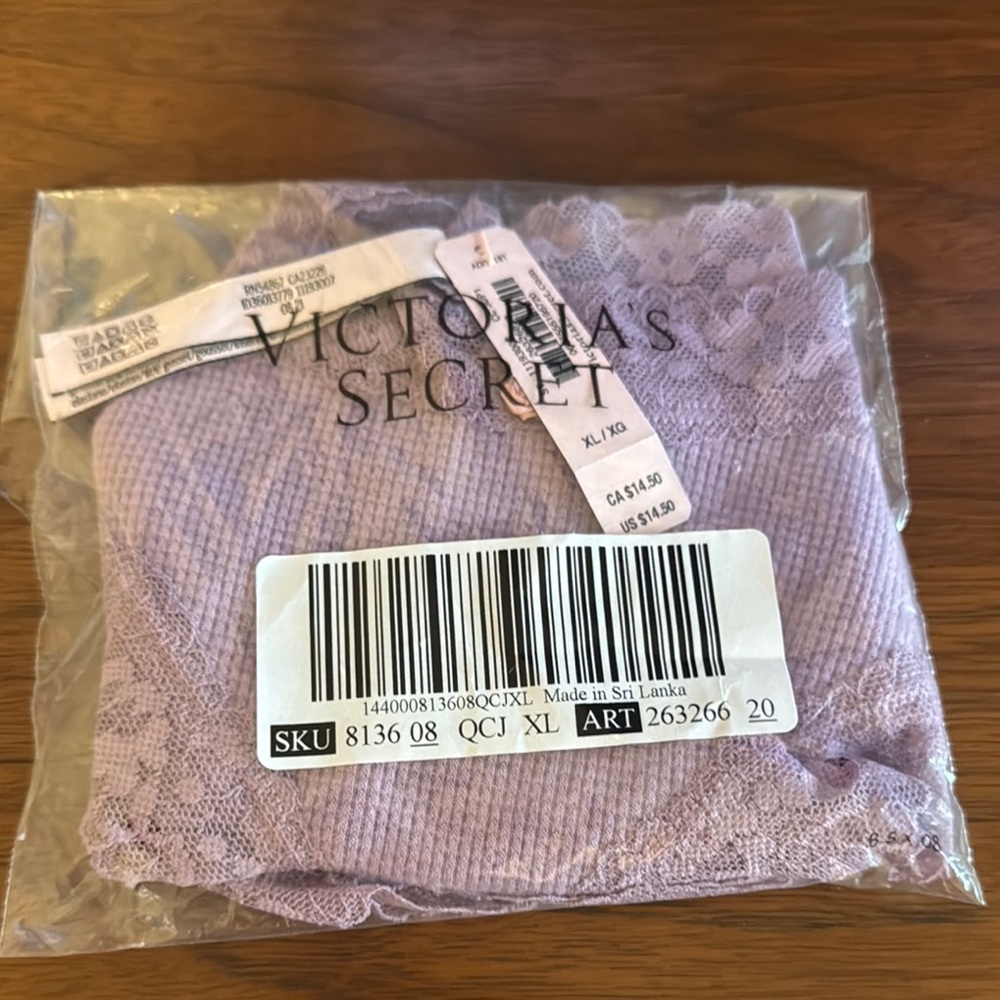 BNWT Victorias Secret Cheeky Waffle Lace Purple XL